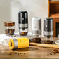 Compact Automatic Electric Coffee Grinder with Metallic Band