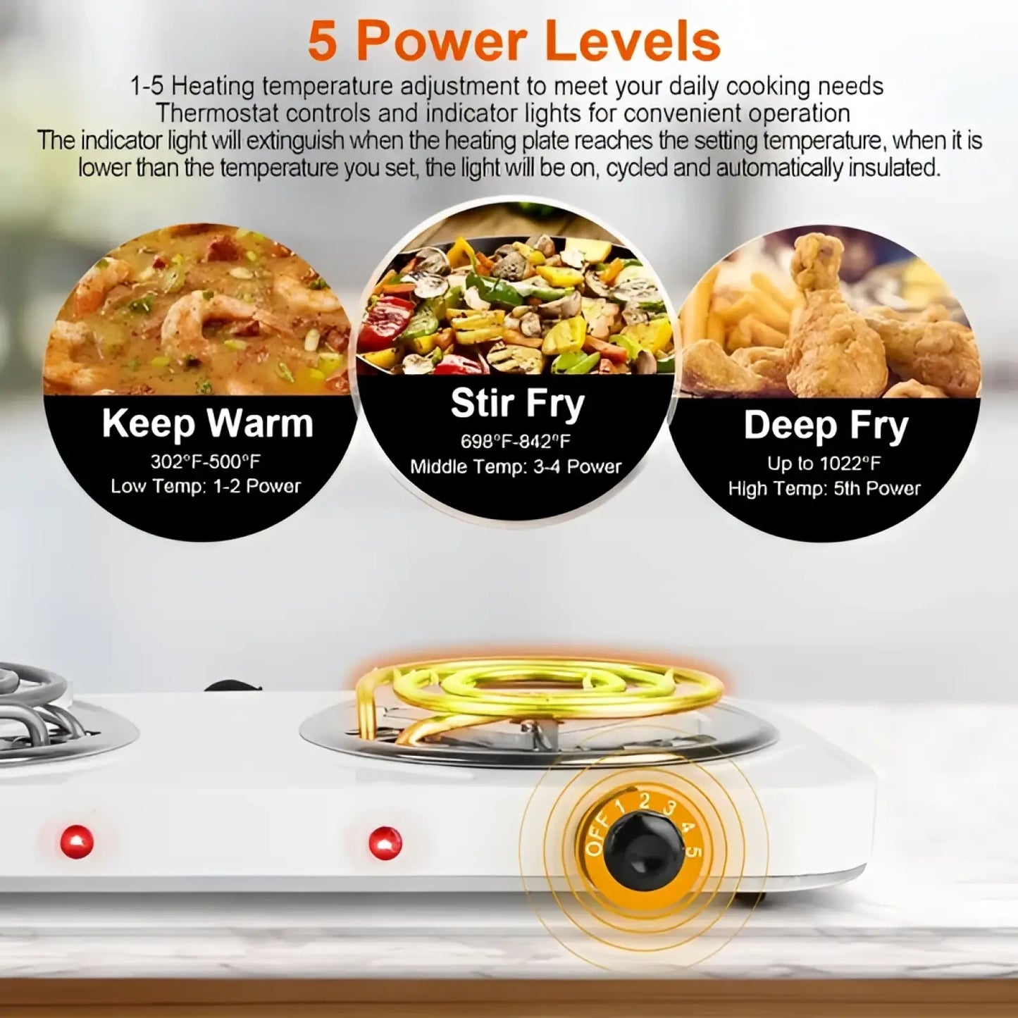 Electric Double Burner 2000w Portable Hot Plate Stove