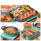 Electric Grill and Hot Pot Combo Teal 1600w Multi-cooker