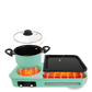 Electric Grill and Hot Pot Combo Teal 1600w Multi-cooker