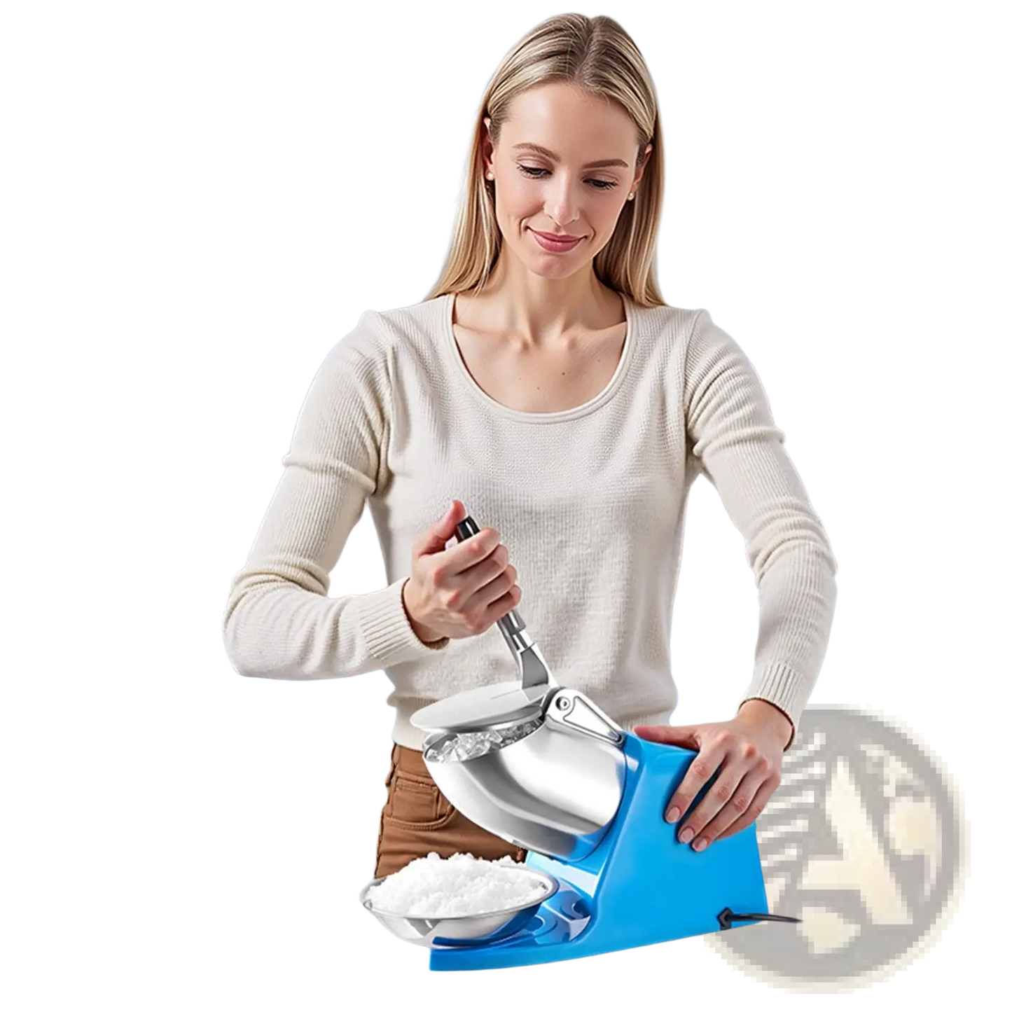 Electric Ice Crusher 286lbs/h Snow Cone Maker Blue