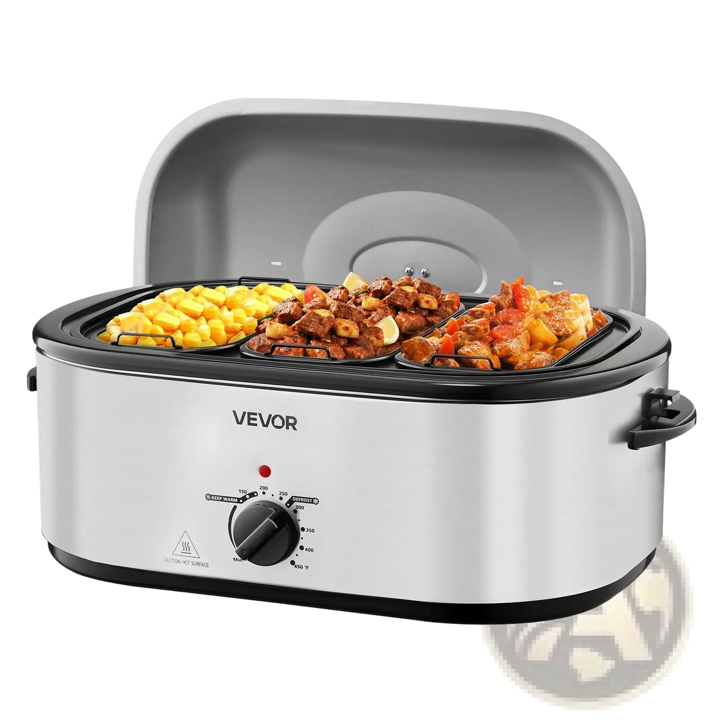 Electric Roaster Oven 24qt with 3 Bin Buffet Server