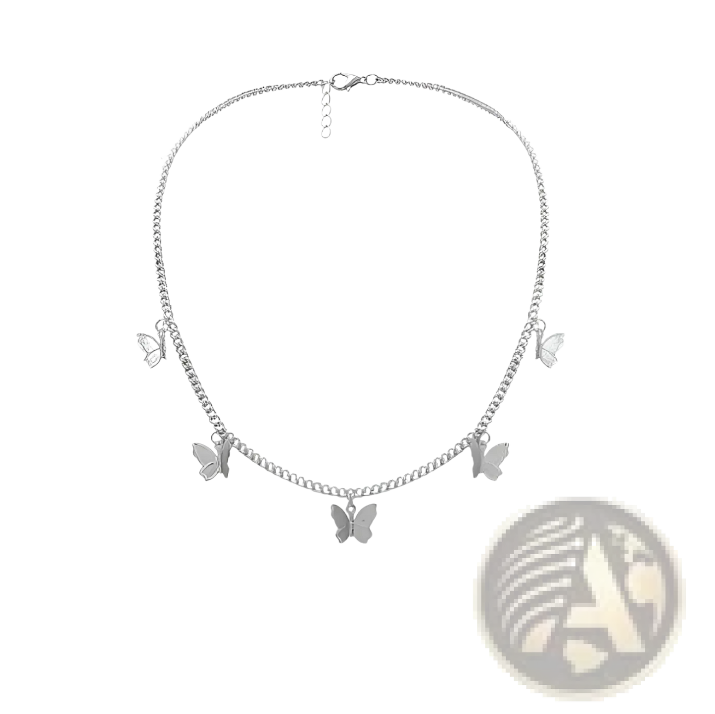 Elegant Butterfly Charm Choker Necklace in Gold and Silver