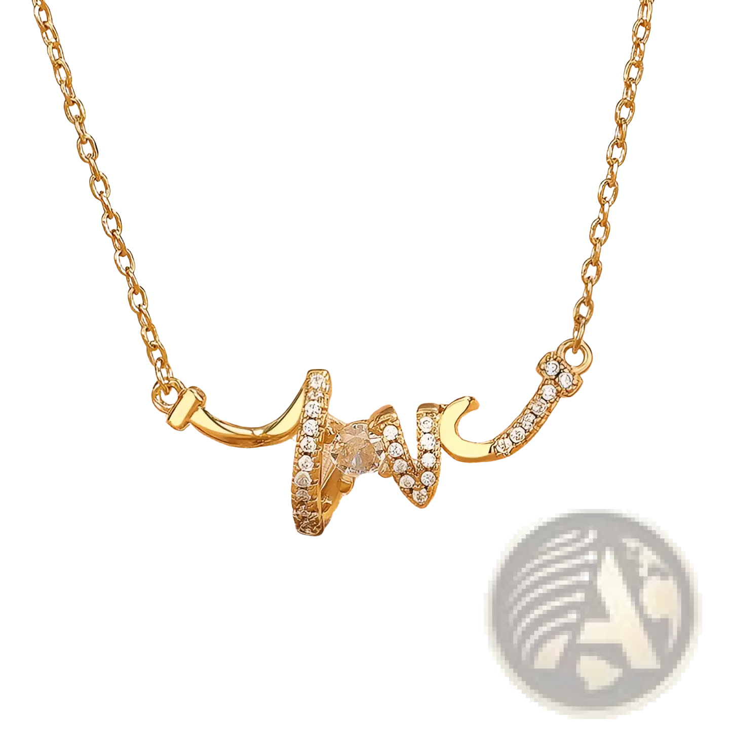 Elegant Cursive Love Pendant Necklace in Gold and Silver