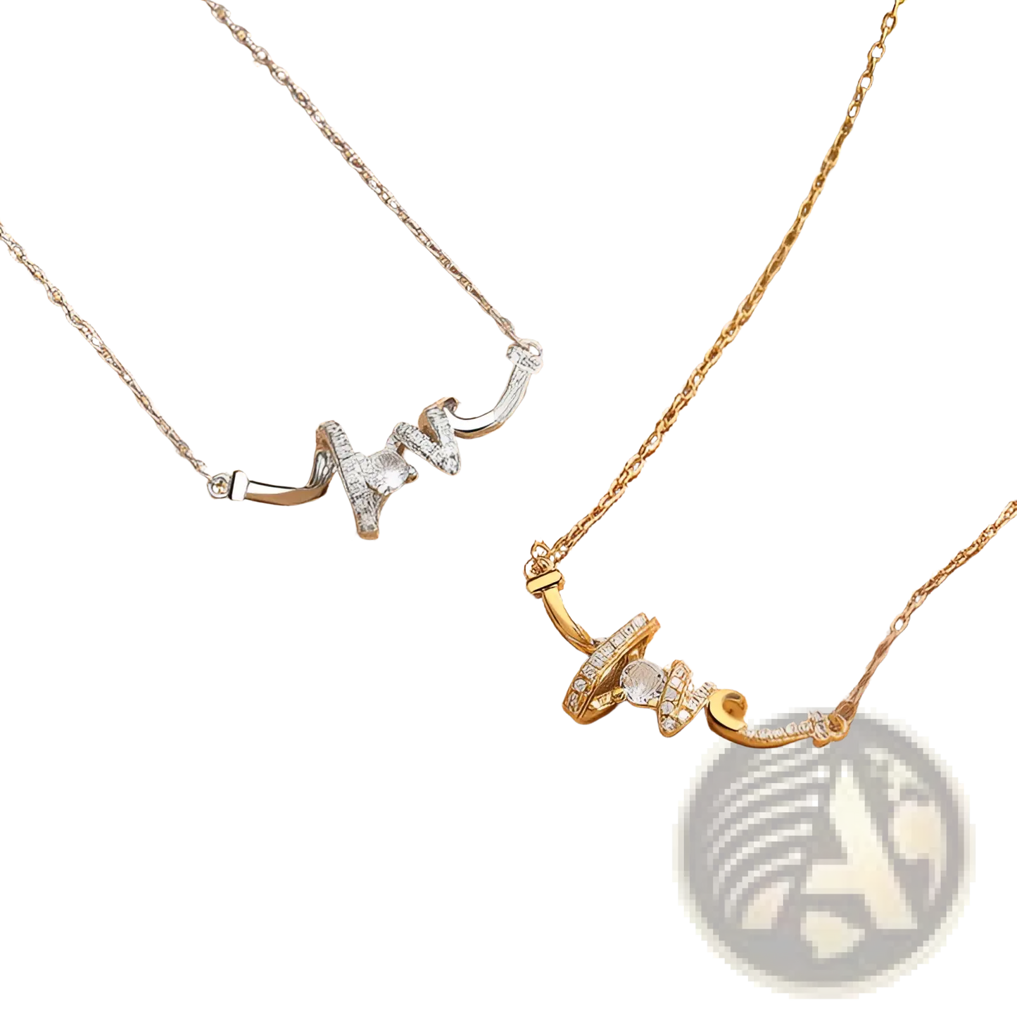 Elegant Cursive Love Pendant Necklace in Gold and Silver