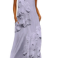 Elegant Floral Lace Appliqué Sleeveless Maxi Dress
