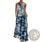 Elegant Floral Lace Appliqué Sleeveless Maxi Dress