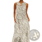 Elegant Floral Lace Appliqué Sleeveless Maxi Dress
