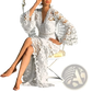 Elegant Floral Lace Bell Sleeve Midi Dress