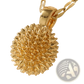Elegant Gold Sunburst Durian Pendant Necklace