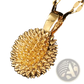 Elegant Gold Sunburst Durian Pendant Necklace