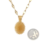 Elegant Gold Sunburst Durian Pendant Necklace
