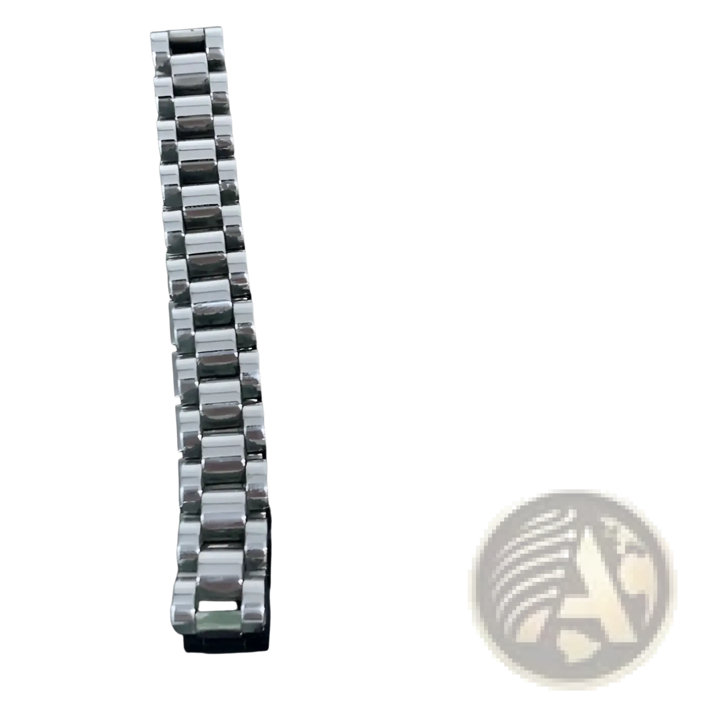 Elegant Gold Titanium Link Bracelet with Pearl Accents