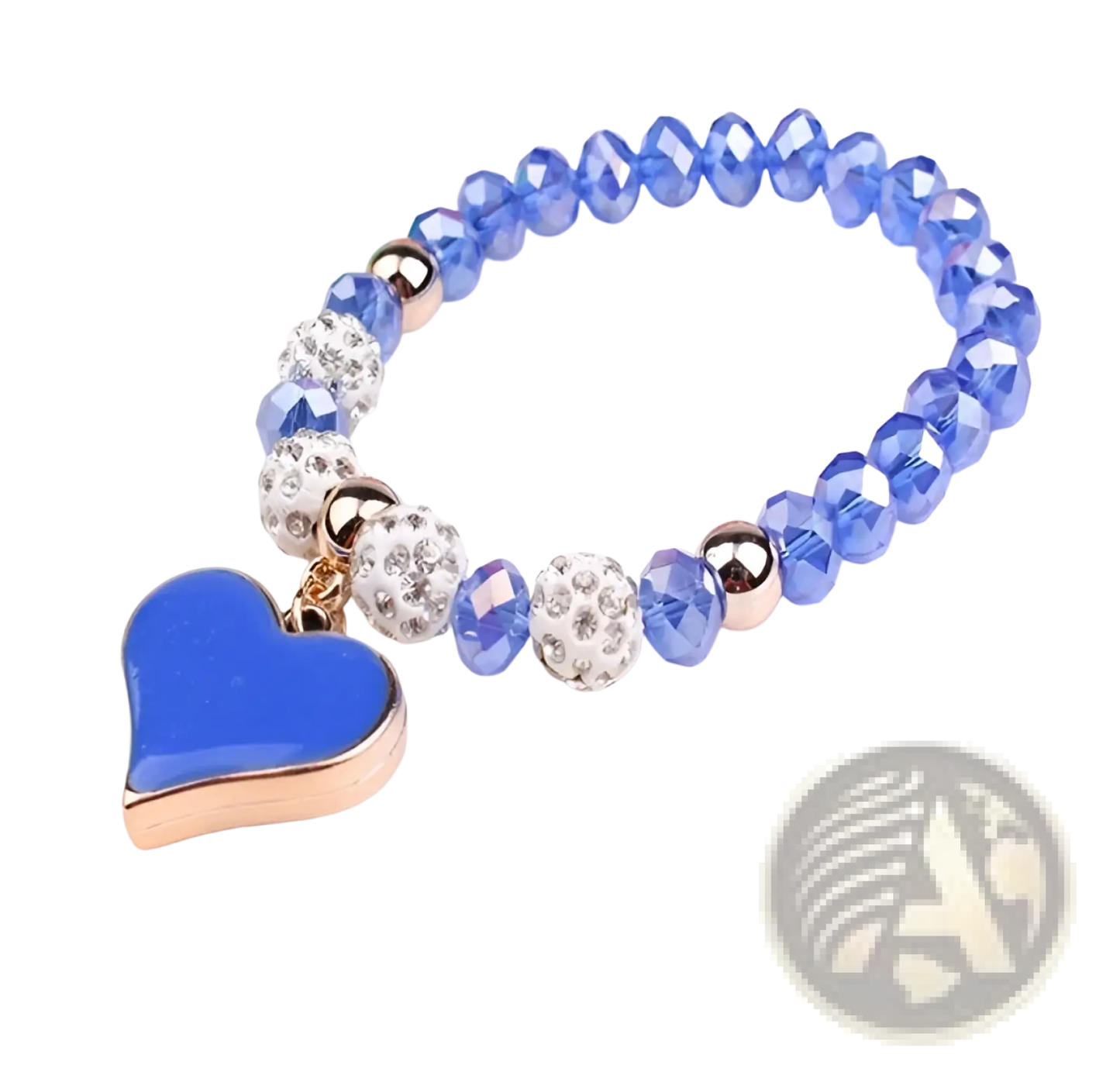 Elegant Heart Charm Beaded Elastic Bracelet Set