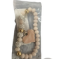 Elegant Heart Charm Beaded Elastic Bracelet Set