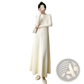 Elegant High Neck Long Sleeve Knit Midi Dress