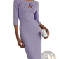 Elegant Knotted Neckline Slimming Midi Dress