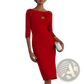 Elegant Knotted Neckline Slimming Midi Dress
