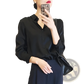 Elegant Long Sleeve Satin Button Down Silk Blouse