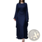 Elegant Long Sleeve Satin Maxi Dress with Ruffled Hem
