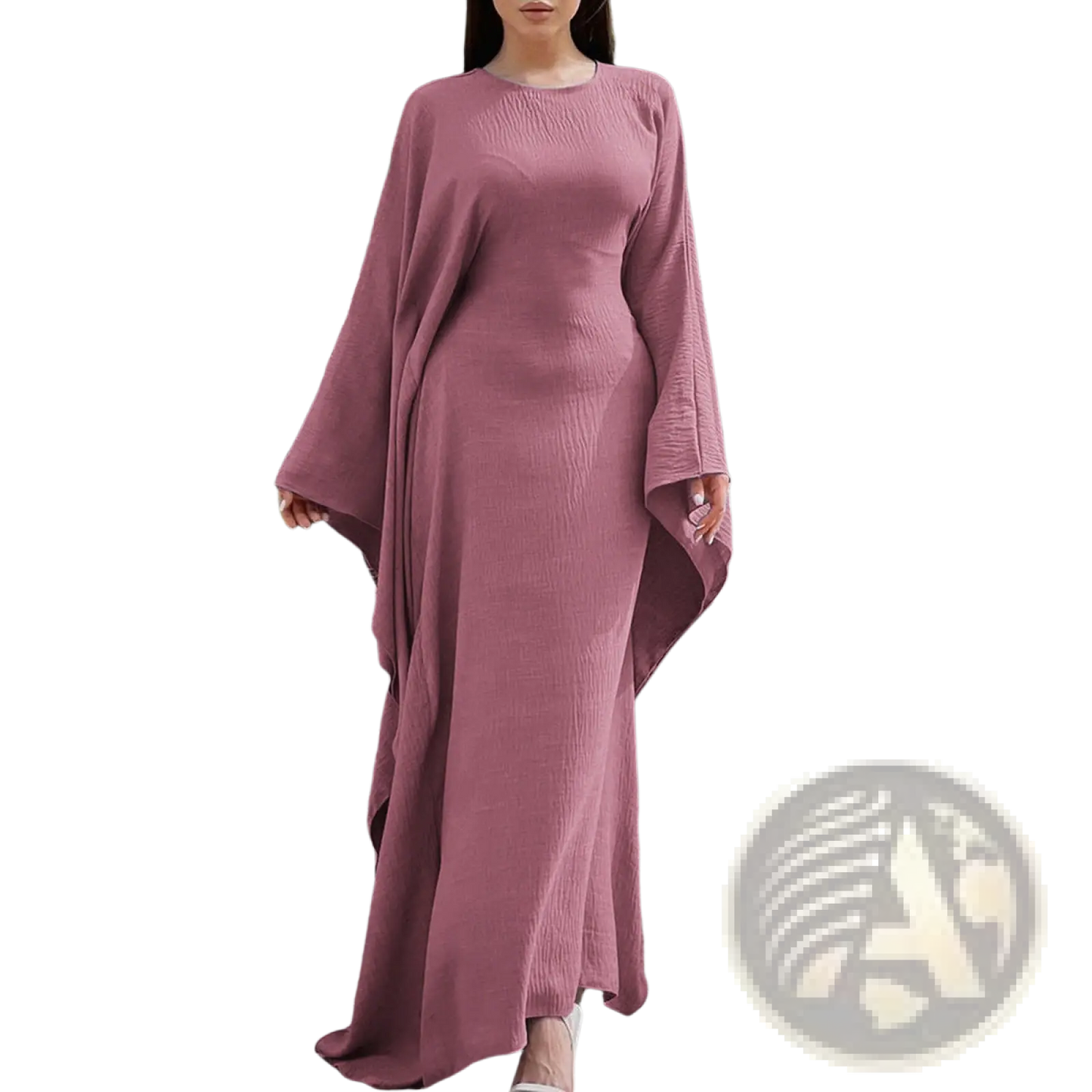 Elegant Long Sleeve Satin Maxi Dress with Ruffled Hem