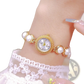 Elegant Pearl Bracelet Quartz Watch for Women