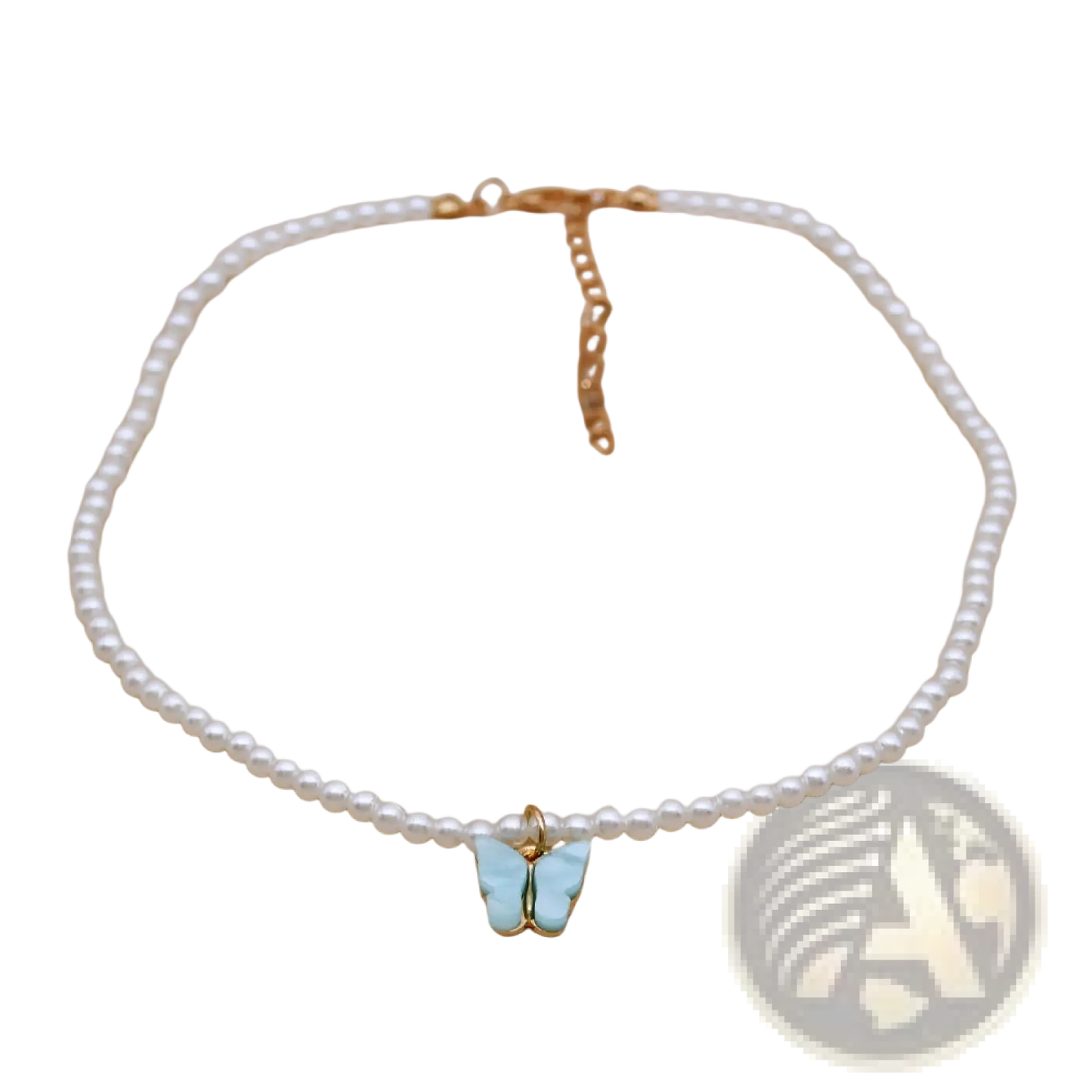 Elegant Pearl Butterfly Charm Choker Necklace