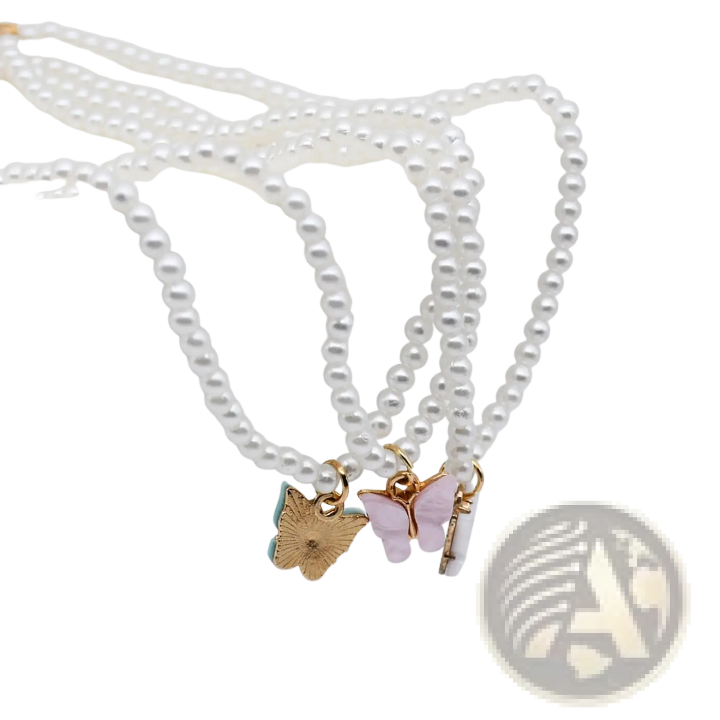 Elegant Pearl Butterfly Charm Choker Necklace