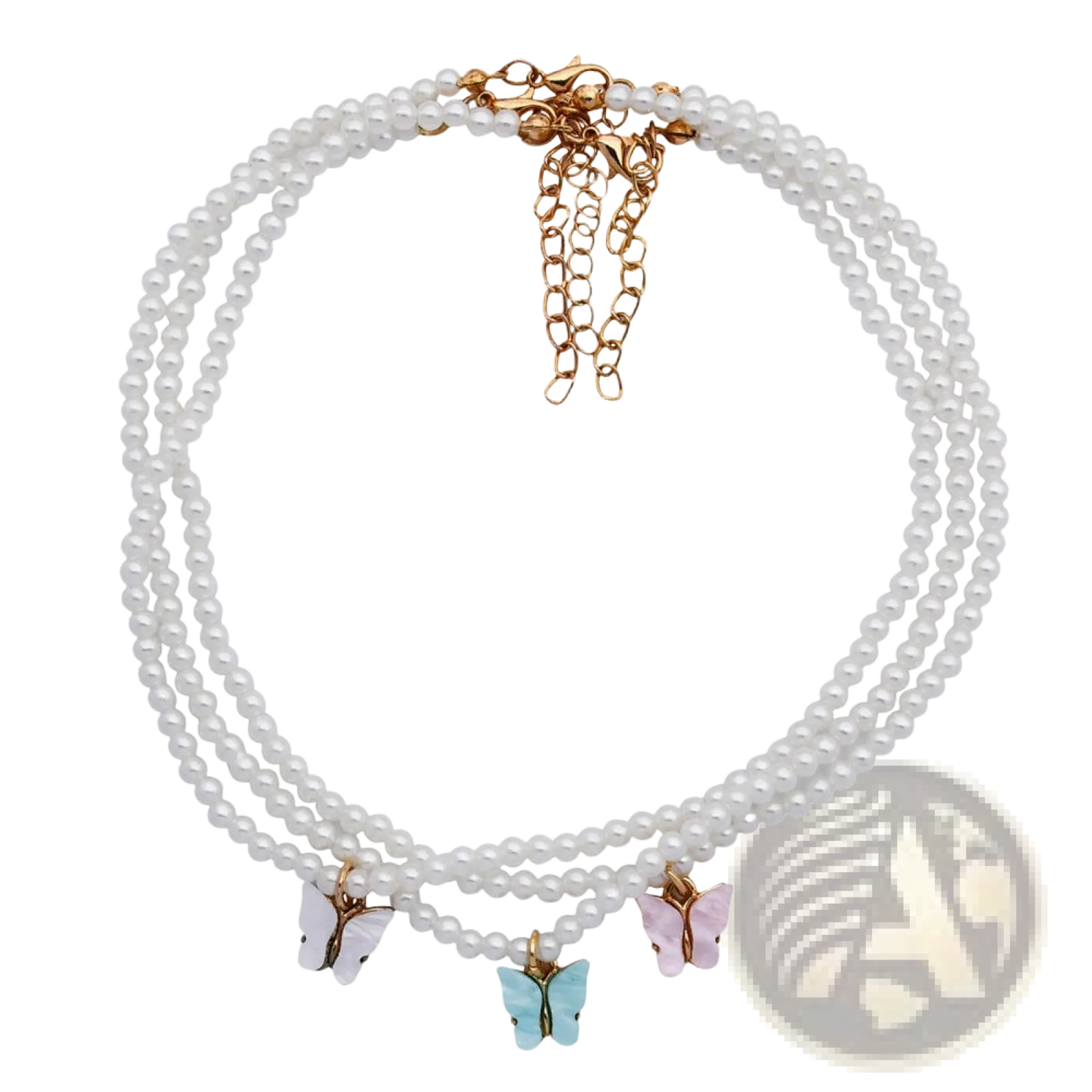 Elegant Pearl Butterfly Charm Choker Necklace