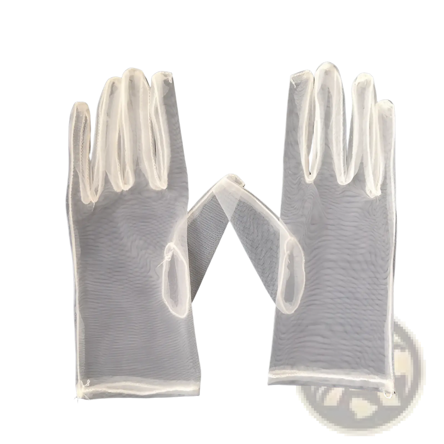 Elegant Pearl Embellished Sheer Mesh Bridal Gloves