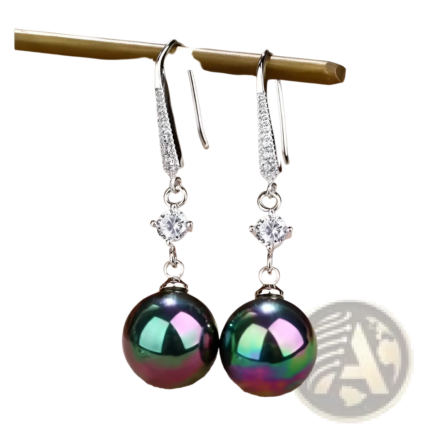 Elegant Pearl and Pave Diamond Drop Earrings