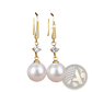 Elegant Pearl and Pave Diamond Drop Earrings