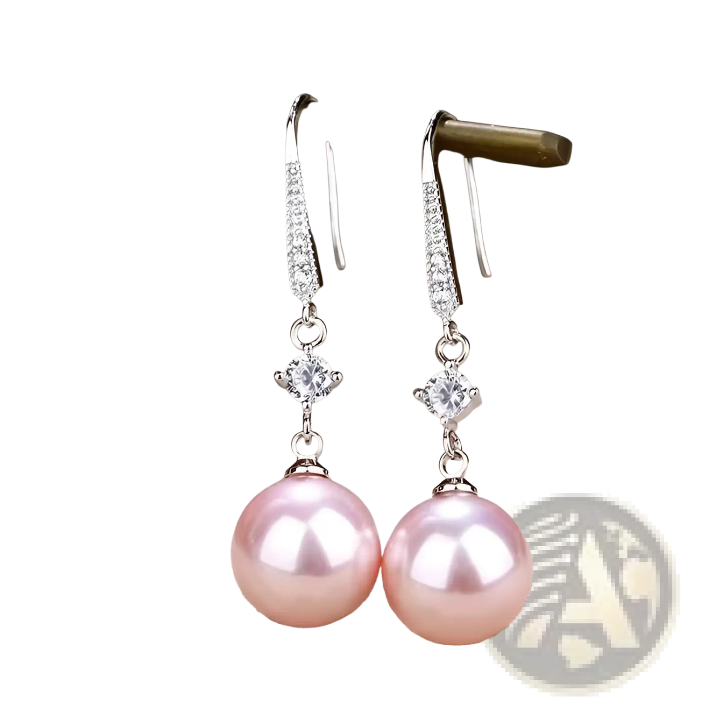 Elegant Pearl and Pave Diamond Drop Earrings