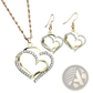 Elegant Rhinestone Heart Jewelry Set with Necklace and Earrings