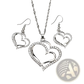 Elegant Rhinestone Heart Jewelry Set with Necklace and Earrings