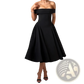 Elegant Off-the-shoulder High Waist Midi Dress