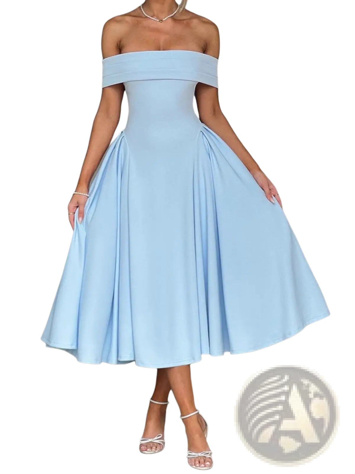 Elegant Off-the-shoulder High Waist Midi Dress