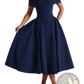Elegant Off-the-shoulder High Waist Midi Dress