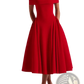 Elegant Off-the-shoulder High Waist Midi Dress