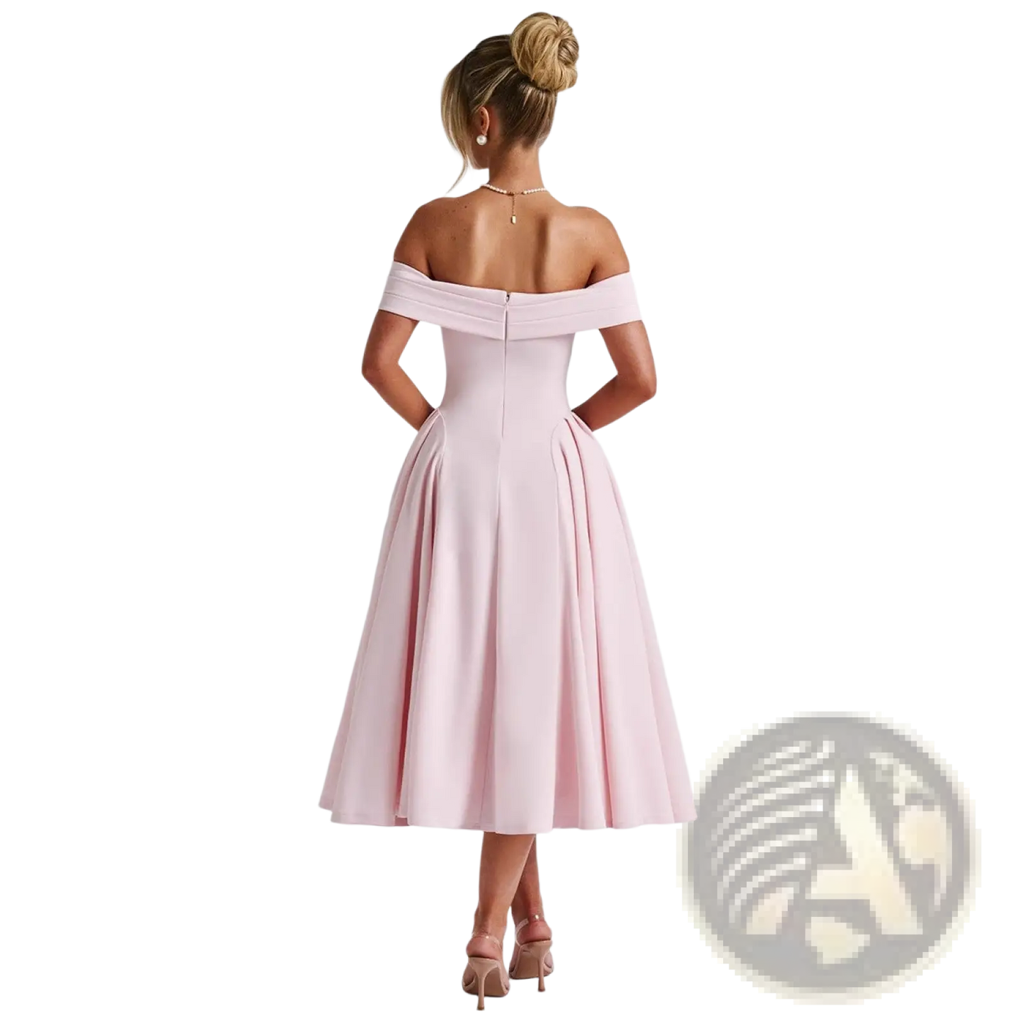 Elegant Off-the-shoulder High Waist Midi Dress