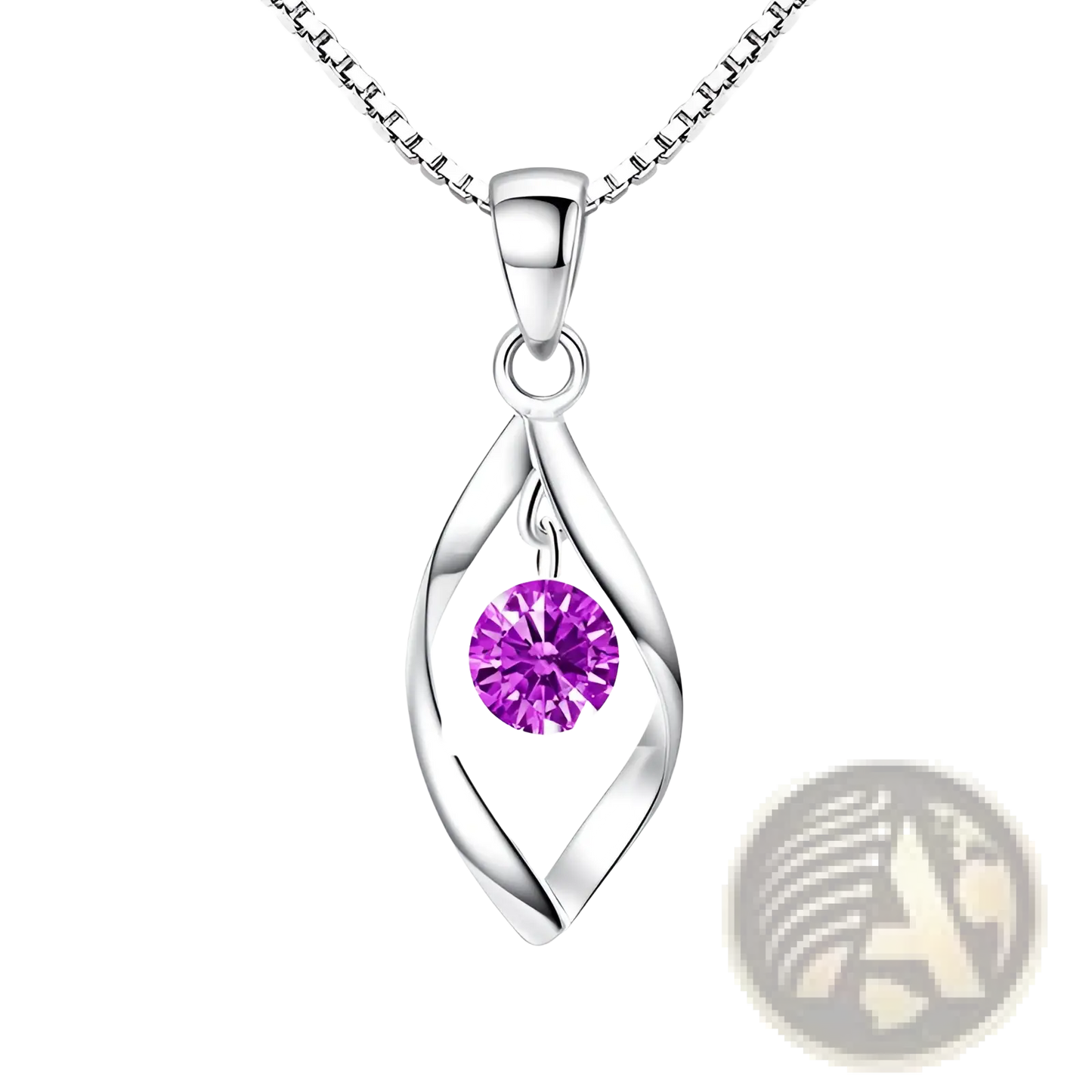 Elegant Zircon Twist Teardrop Pendant Necklace