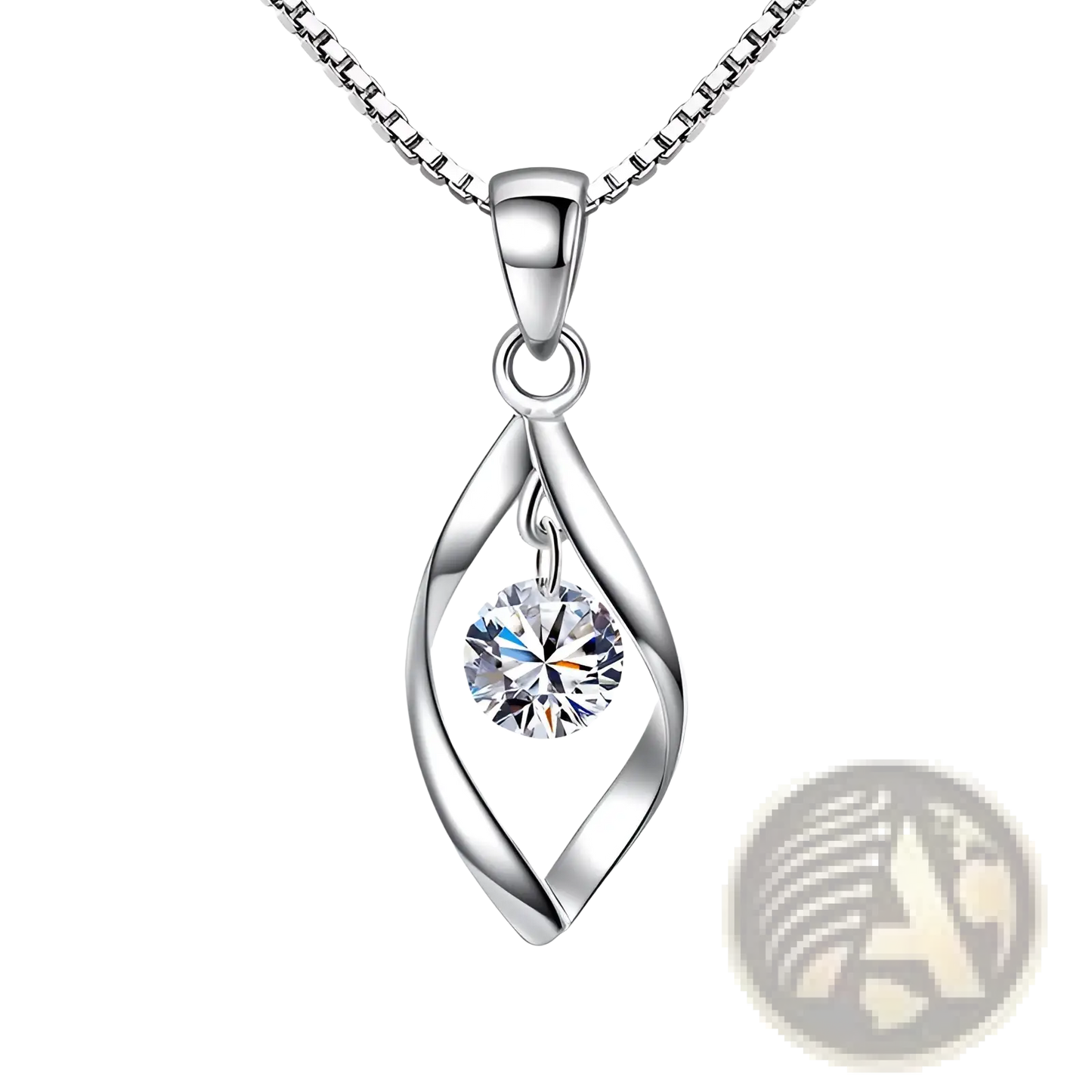 Elegant Zircon Twist Teardrop Pendant Necklace