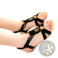Embellished Korean Wedge Sandals with Woven Details