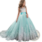 Embellished Lace Tulle Flower Girl Princess Gown