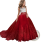 Embellished Lace Tulle Flower Girl Princess Gown