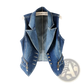 Embellished Tailored Denim Vest with Heart Charm Zipper