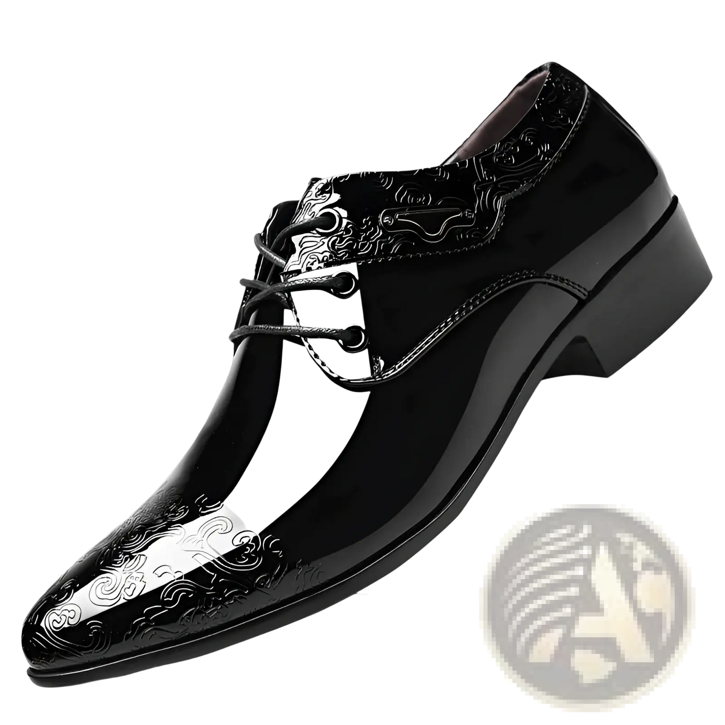 Embossed Patent Leather Men’s Formal Business Shoes