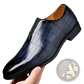 Embossed Stone Pattern Slip on Leather Loafers