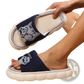 Embroidered Cat Cartoon Unisex Anti Slip Slide Slippers