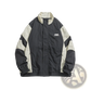 Embroidered Color Block Loose Windbreaker Jacket